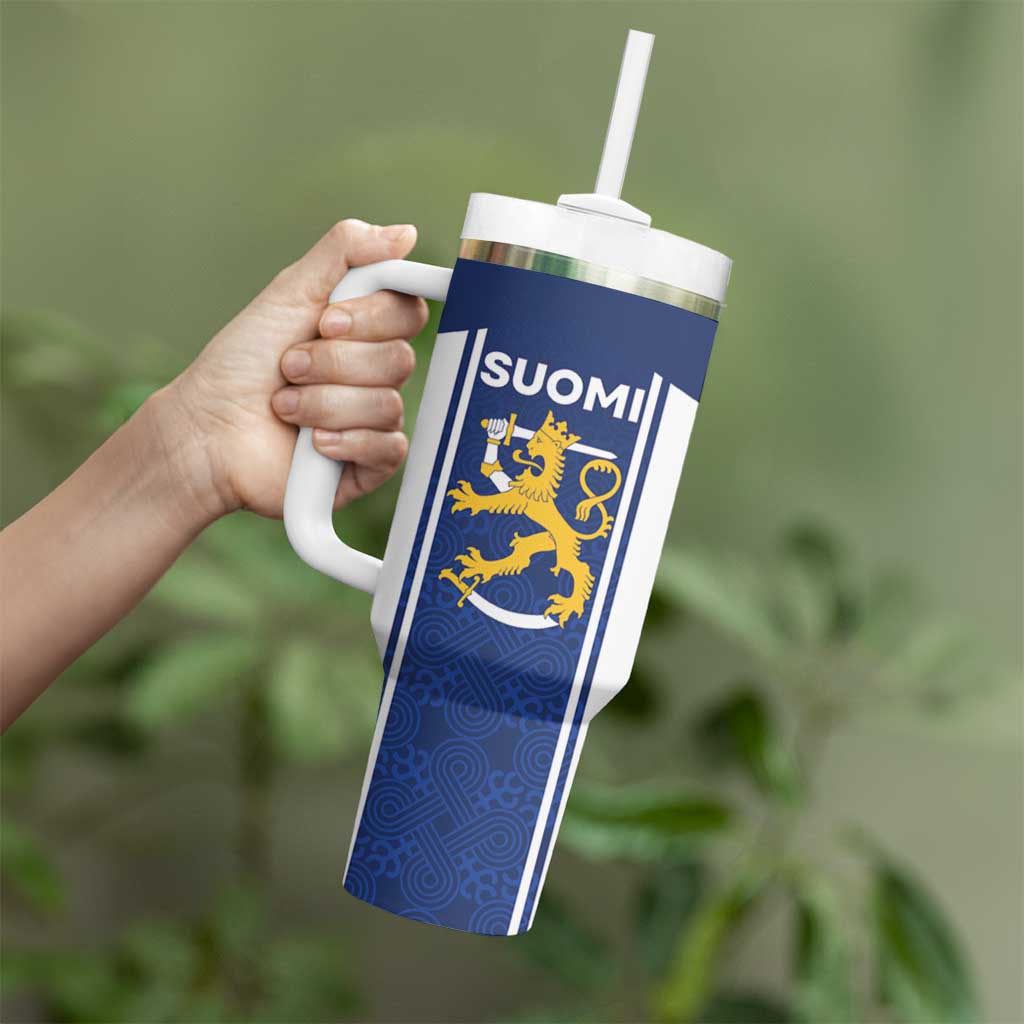 Personalized Finland Suomi Lion Tumbler With Handle Pride Of The North - Wonder Print Shop