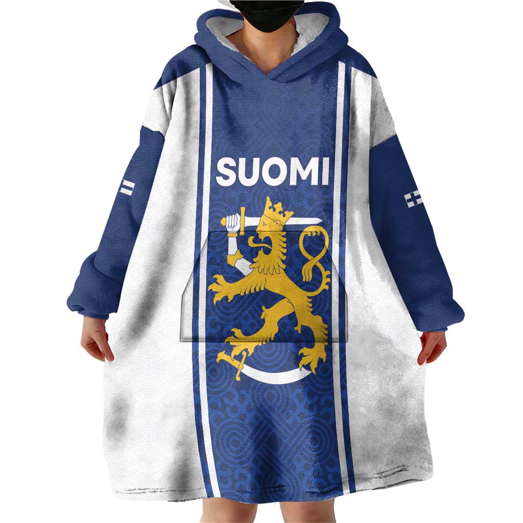 Personalized Finland Suomi Lion Wearable Blanket Hoodie Pride Of The North - Wonder Print Shop