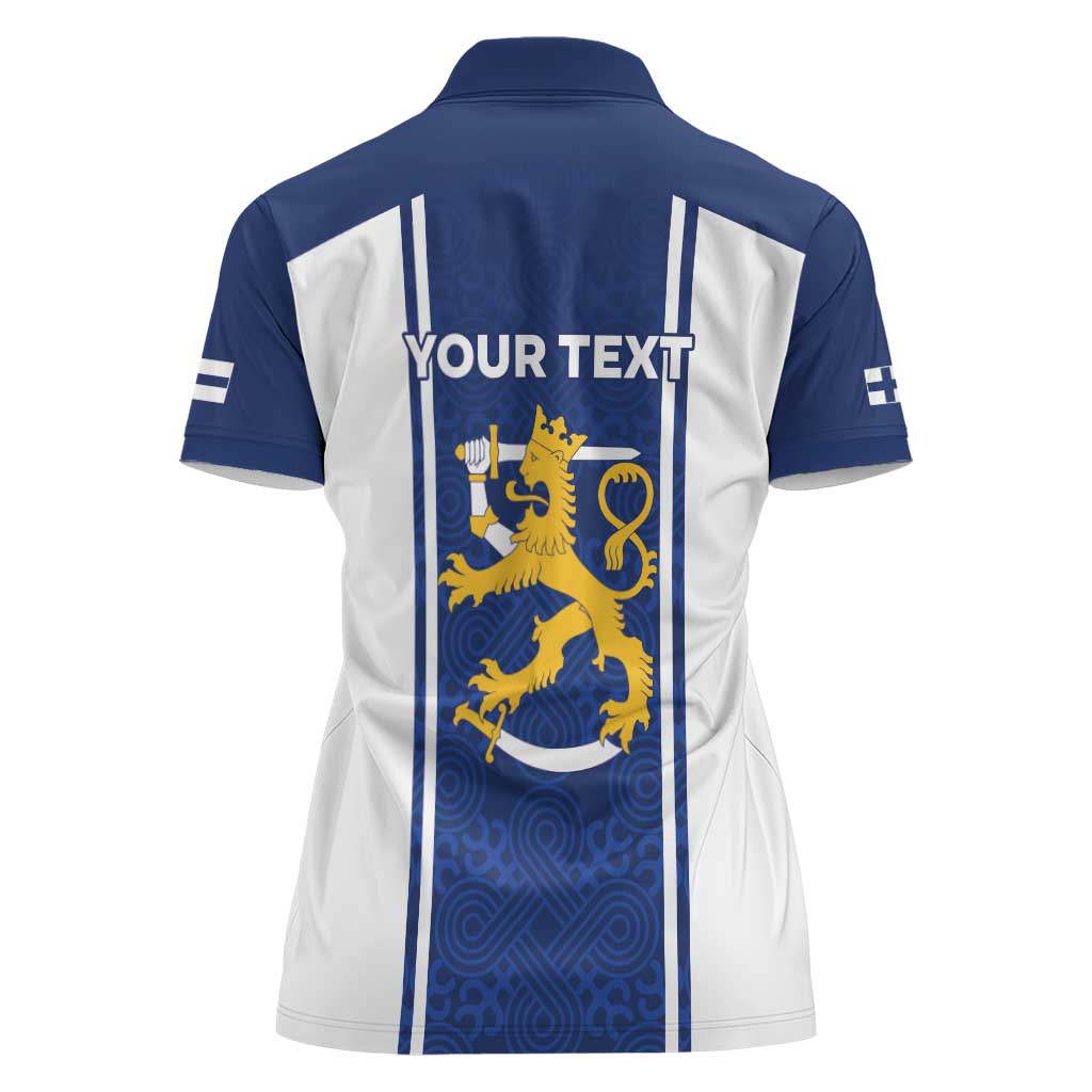 Personalized Finland Suomi Lion Women Polo Shirt Pride Of The North - Wonder Print Shop