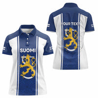Personalized Finland Suomi Lion Women Polo Shirt Pride Of The North - Wonder Print Shop