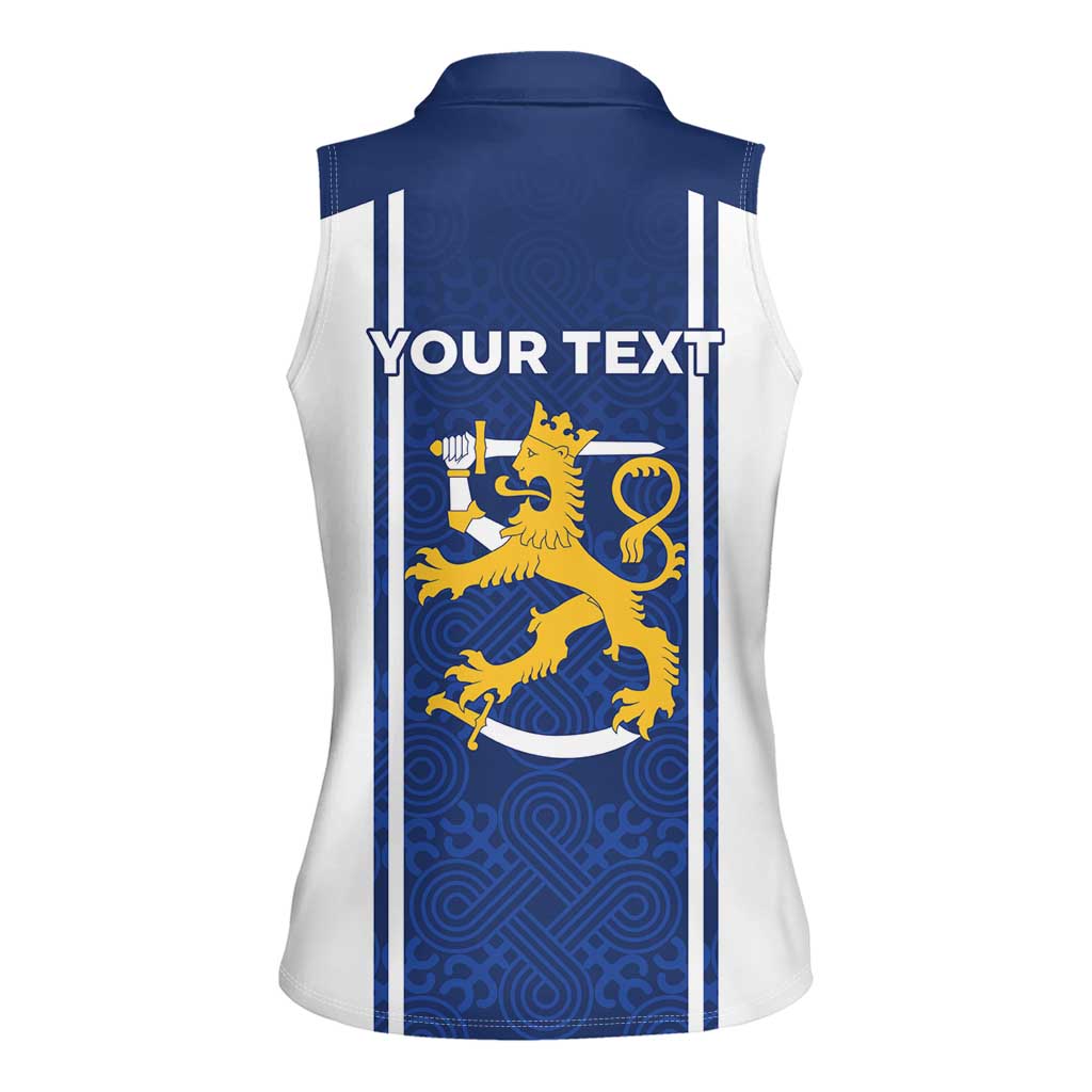 Personalized Finland Suomi Lion Women Sleeveless Polo Shirt Pride Of The North - Wonder Print Shop