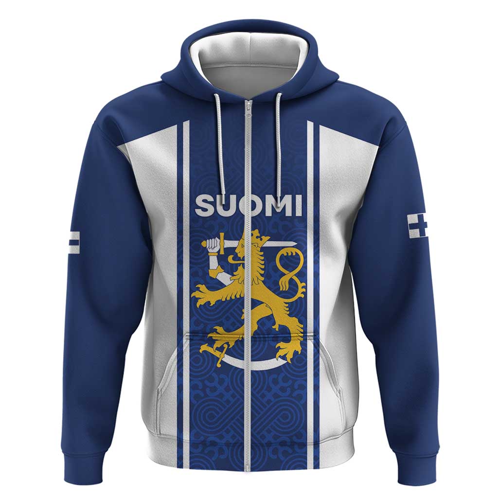 Personalized Finland Suomi Lion Zip Hoodie Pride Of The North - Wonder Print Shop