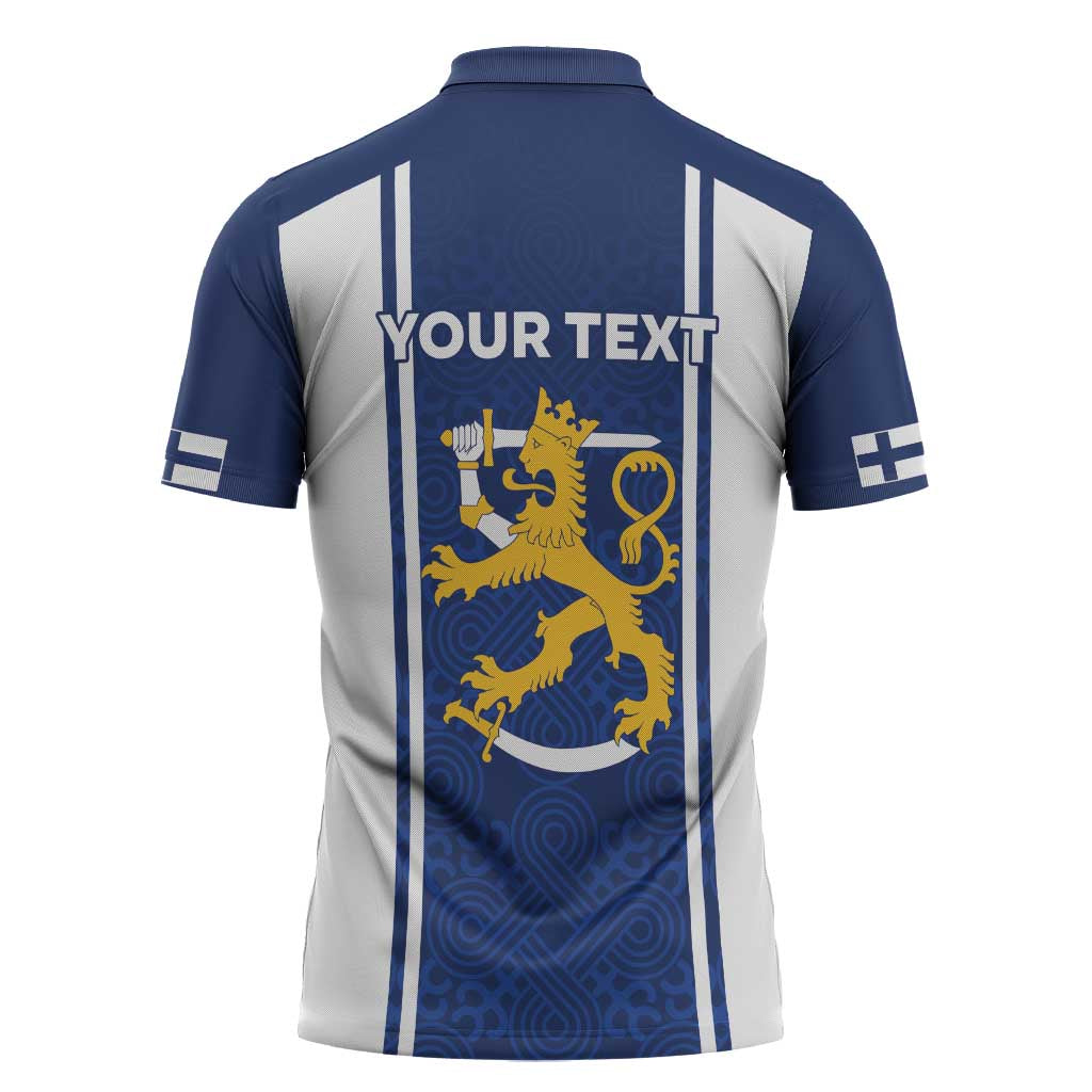Personalized Finland Suomi Lion Zipper Polo Shirt Pride Of The North - Wonder Print Shop