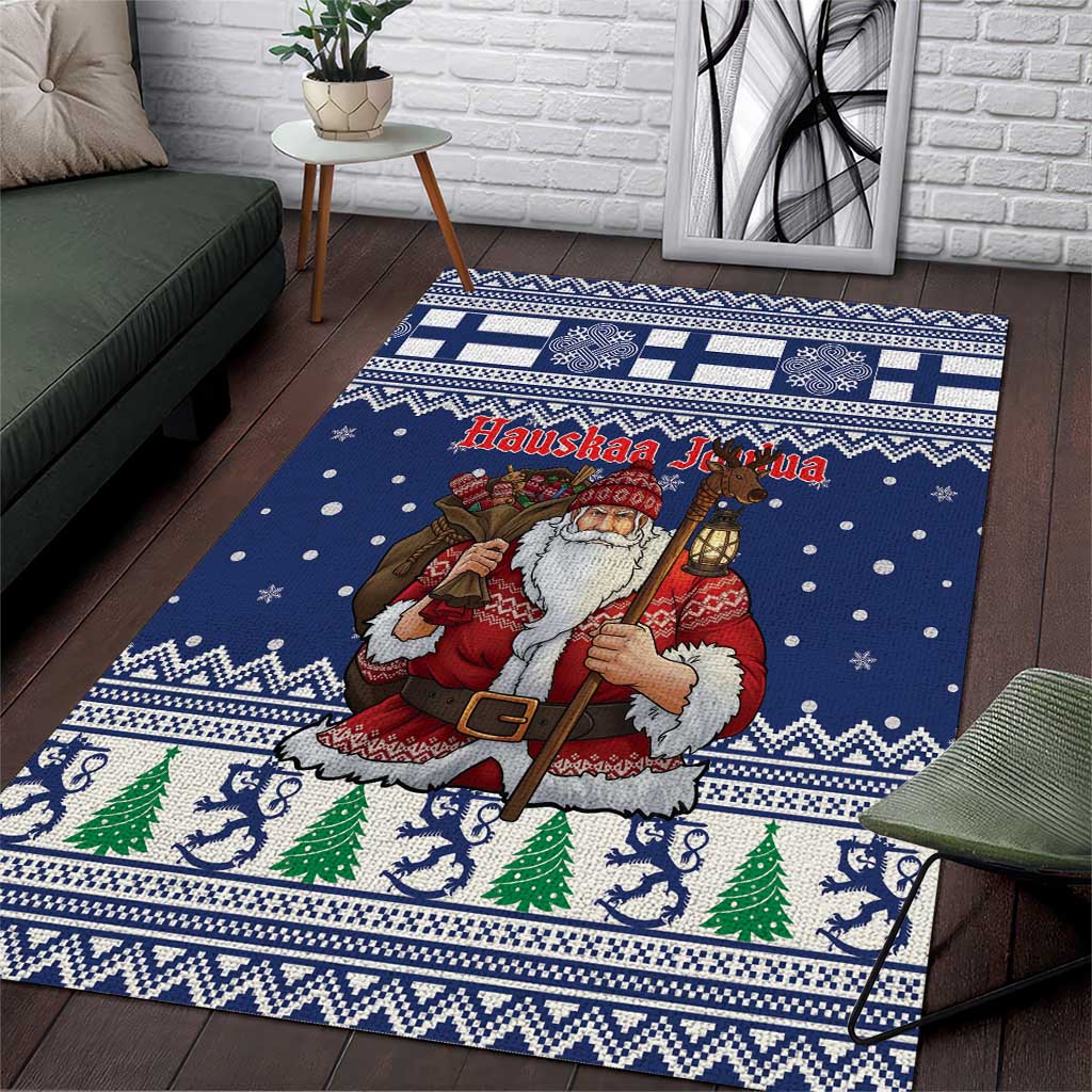 Funny Finland Christmas Area Rug Hauskaa Joulua Joulupukki - Wonder Print Shop