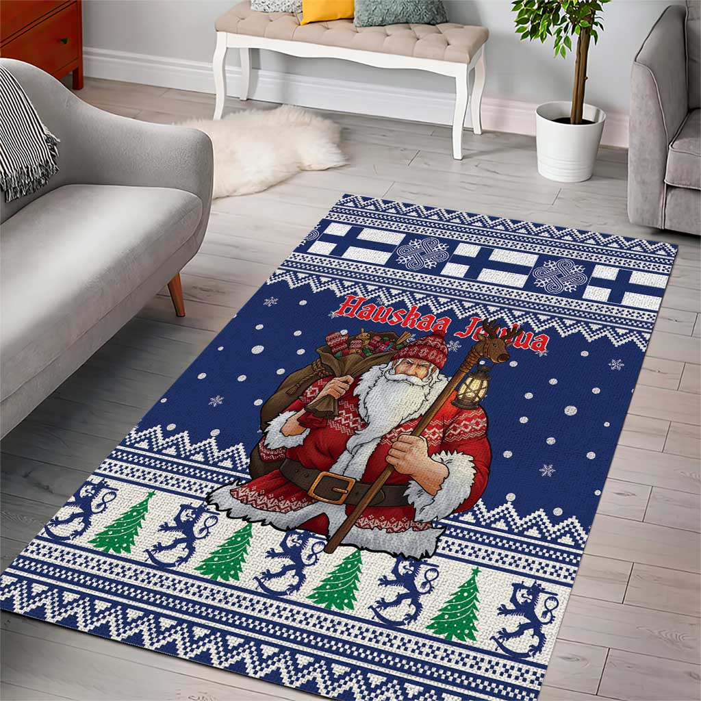 Funny Finland Christmas Area Rug Hauskaa Joulua Joulupukki - Wonder Print Shop