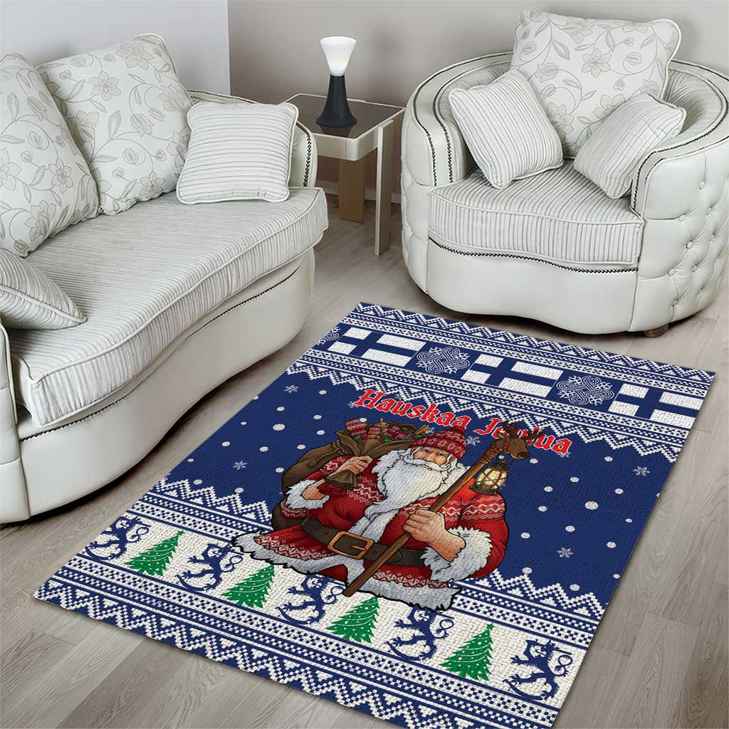 Funny Finland Christmas Area Rug Hauskaa Joulua Joulupukki - Wonder Print Shop