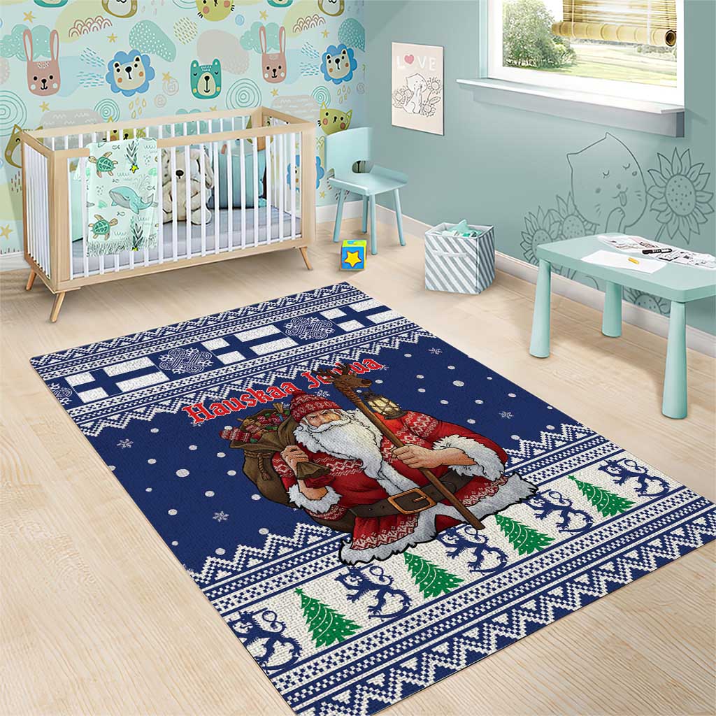 Funny Finland Christmas Area Rug Hauskaa Joulua Joulupukki - Wonder Print Shop