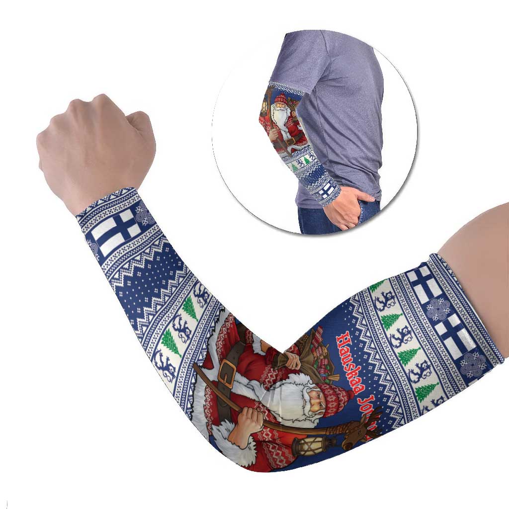 Funny Finland Christmas Arm Sleeves Hauskaa Joulua Joulupukki - Wonder Print Shop