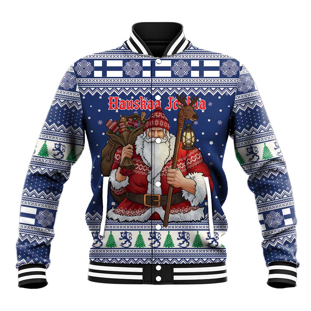Funny Finland Christmas Baseball Jacket Hauskaa Joulua Joulupukki - Wonder Print Shop