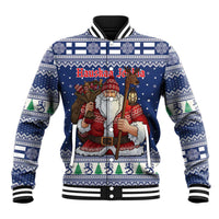 Funny Finland Christmas Baseball Jacket Hauskaa Joulua Joulupukki - Wonder Print Shop