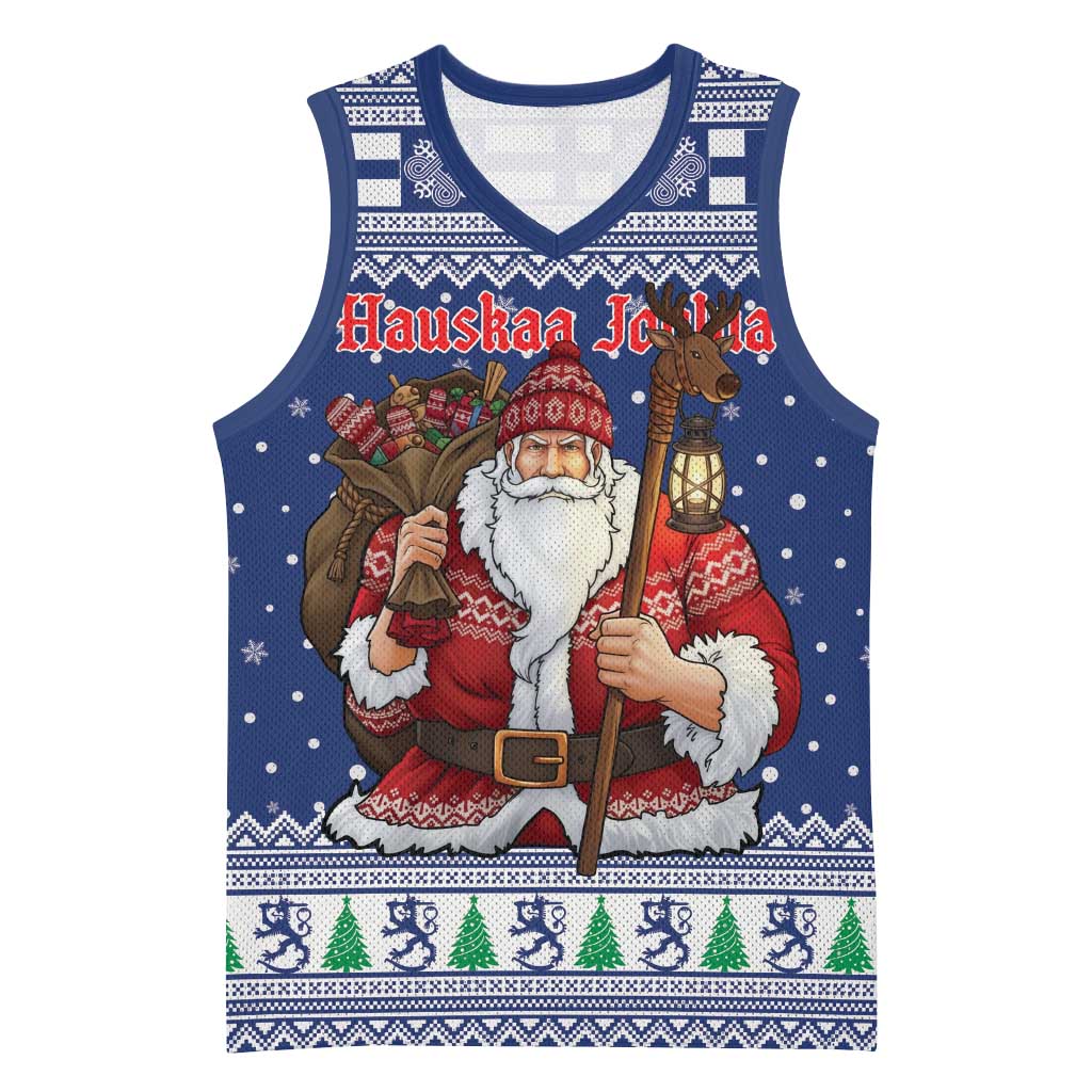 Funny Finland Christmas Basketball Jersey Hauskaa Joulua Joulupukki - Wonder Print Shop