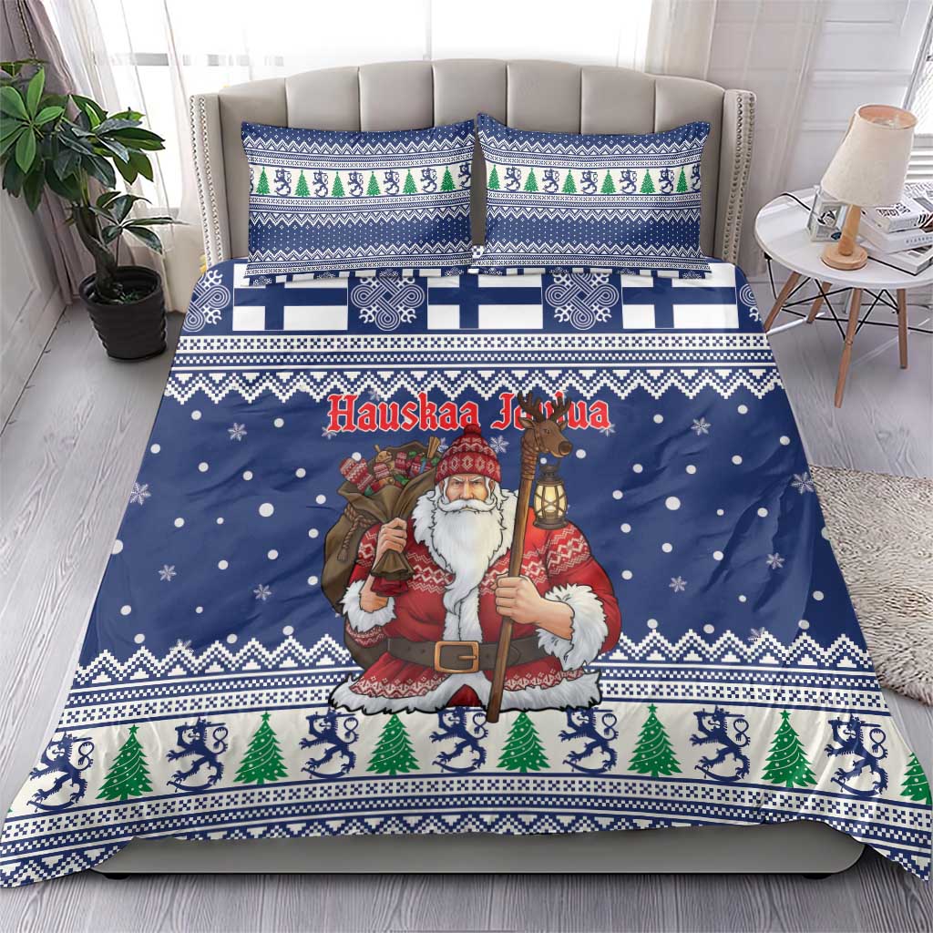Funny Finland Christmas Bedding Set Hauskaa Joulua Joulupukki - Wonder Print Shop