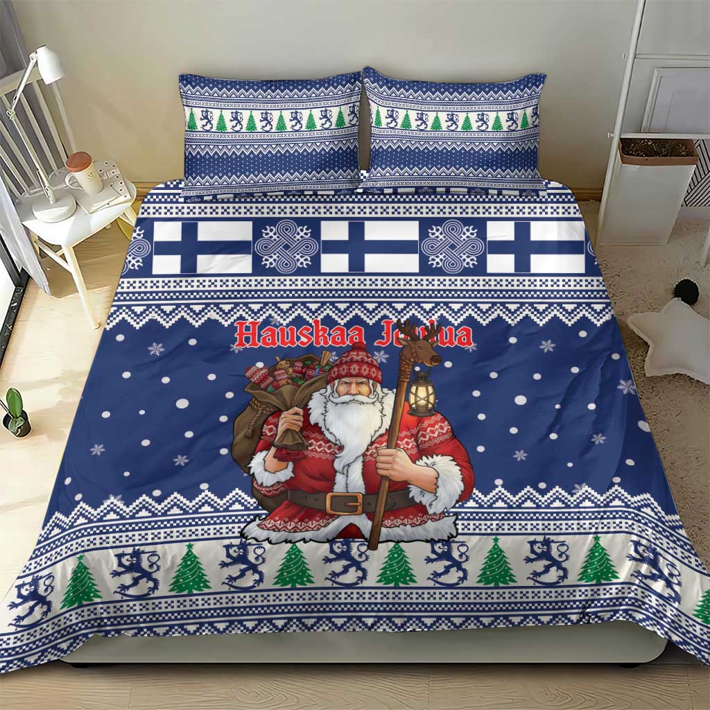 Funny Finland Christmas Bedding Set Hauskaa Joulua Joulupukki - Wonder Print Shop