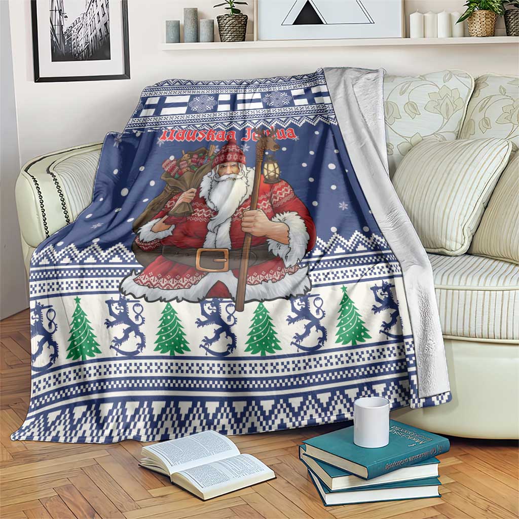 Funny Finland Christmas Blanket Hauskaa Joulua Joulupukki - Wonder Print Shop