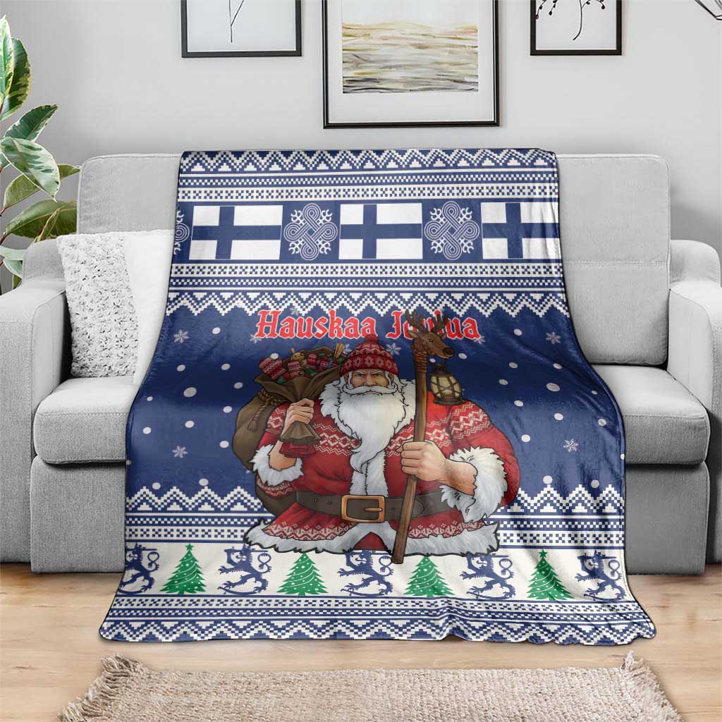Funny Finland Christmas Blanket Hauskaa Joulua Joulupukki - Wonder Print Shop