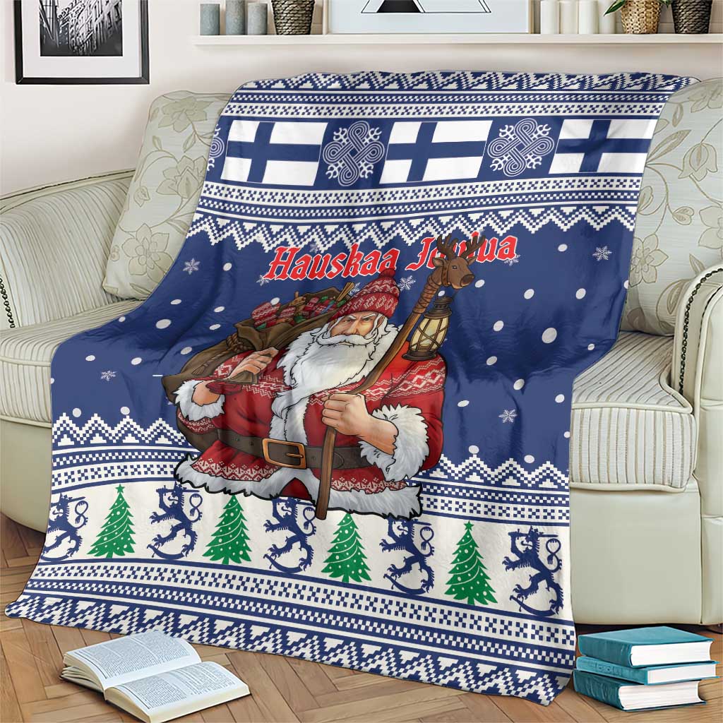 Funny Finland Christmas Blanket Hauskaa Joulua Joulupukki - Wonder Print Shop