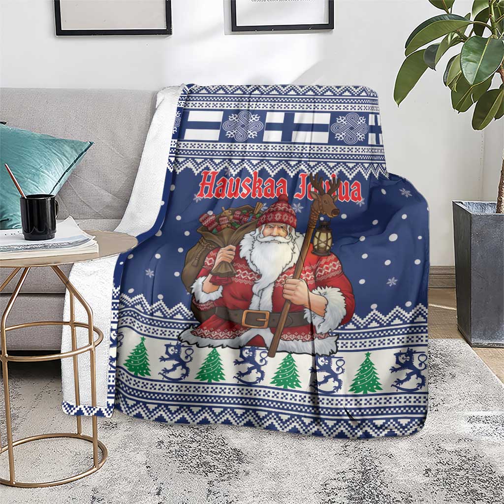Funny Finland Christmas Blanket Hauskaa Joulua Joulupukki - Wonder Print Shop