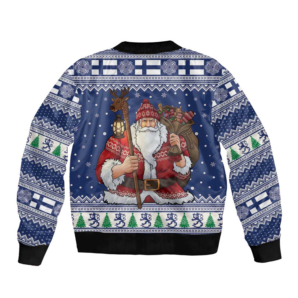 Funny Finland Christmas Bomber Jacket Hauskaa Joulua Joulupukki - Wonder Print Shop