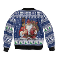 Funny Finland Christmas Bomber Jacket Hauskaa Joulua Joulupukki - Wonder Print Shop