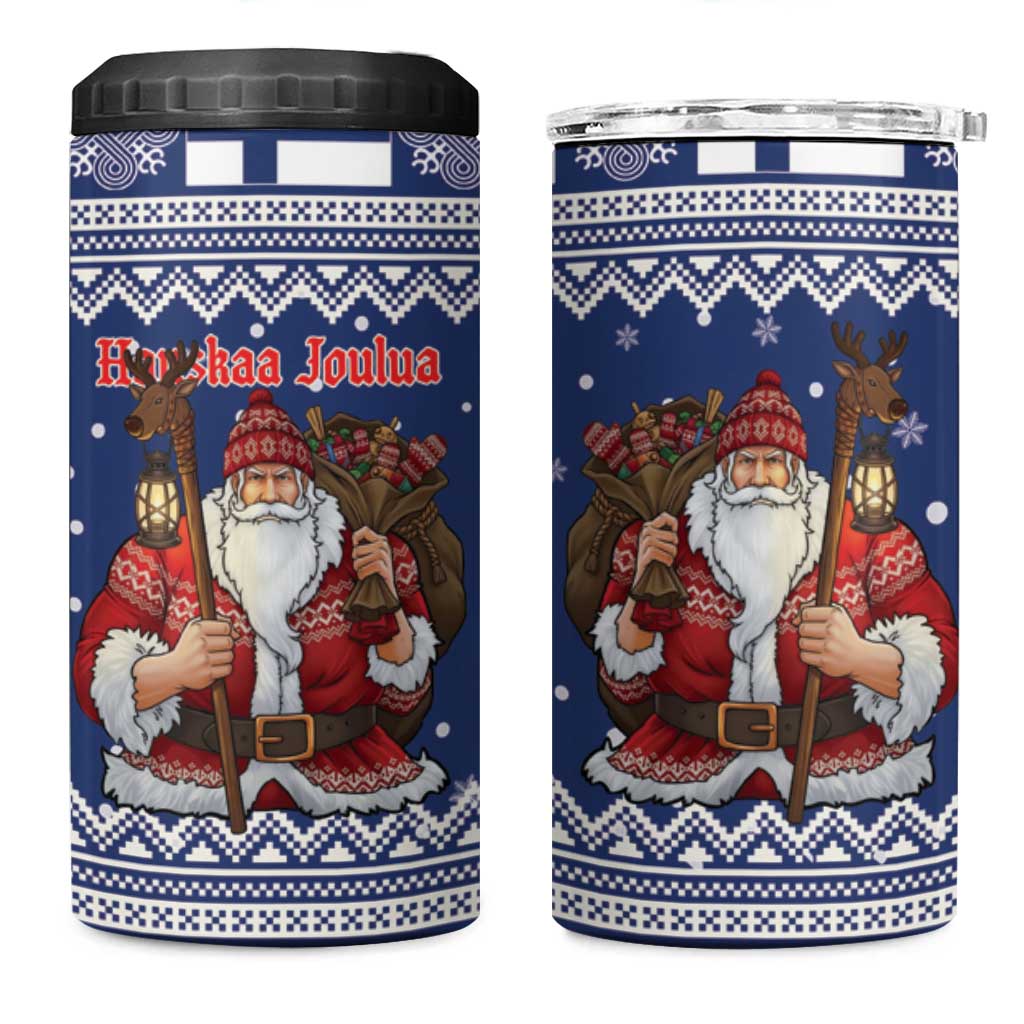 Funny Finland Christmas 4 in 1 Can Cooler Tumbler Hauskaa Joulua Joulupukki - Wonder Print Shop