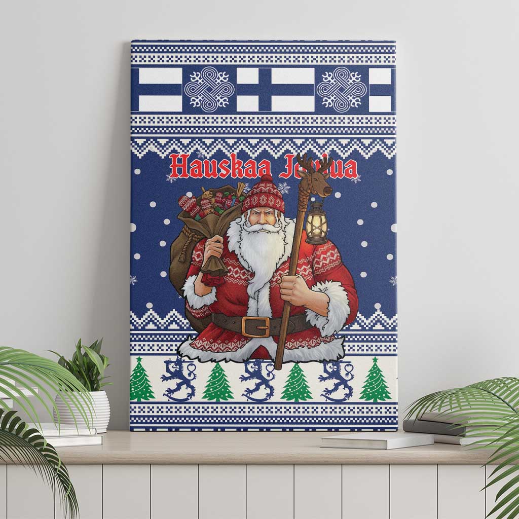 Funny Finland Christmas Canvas Wall Art Hauskaa Joulua Joulupukki - Wonder Print Shop