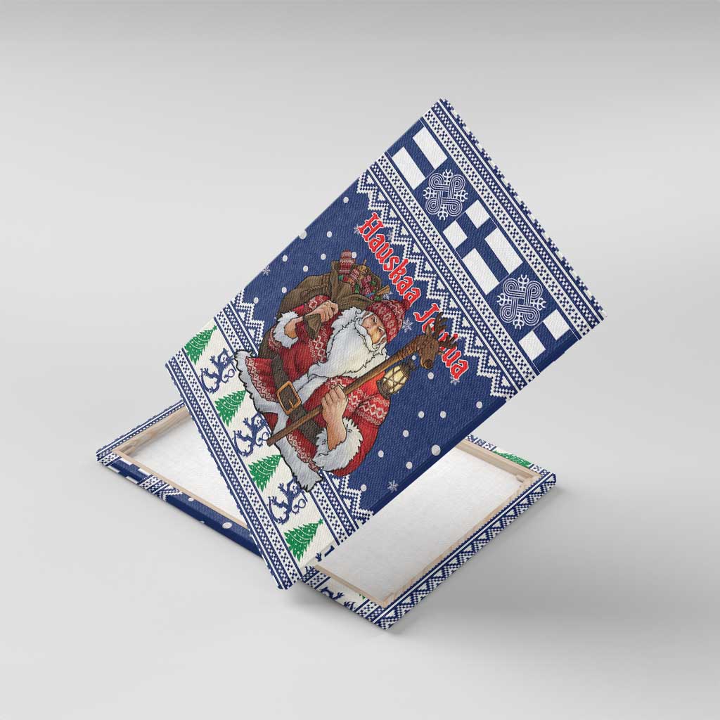 Funny Finland Christmas Canvas Wall Art Hauskaa Joulua Joulupukki - Wonder Print Shop