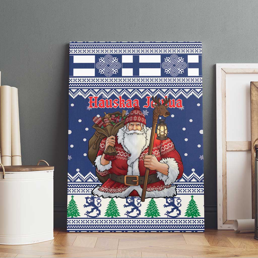 Funny Finland Christmas Canvas Wall Art Hauskaa Joulua Joulupukki - Wonder Print Shop