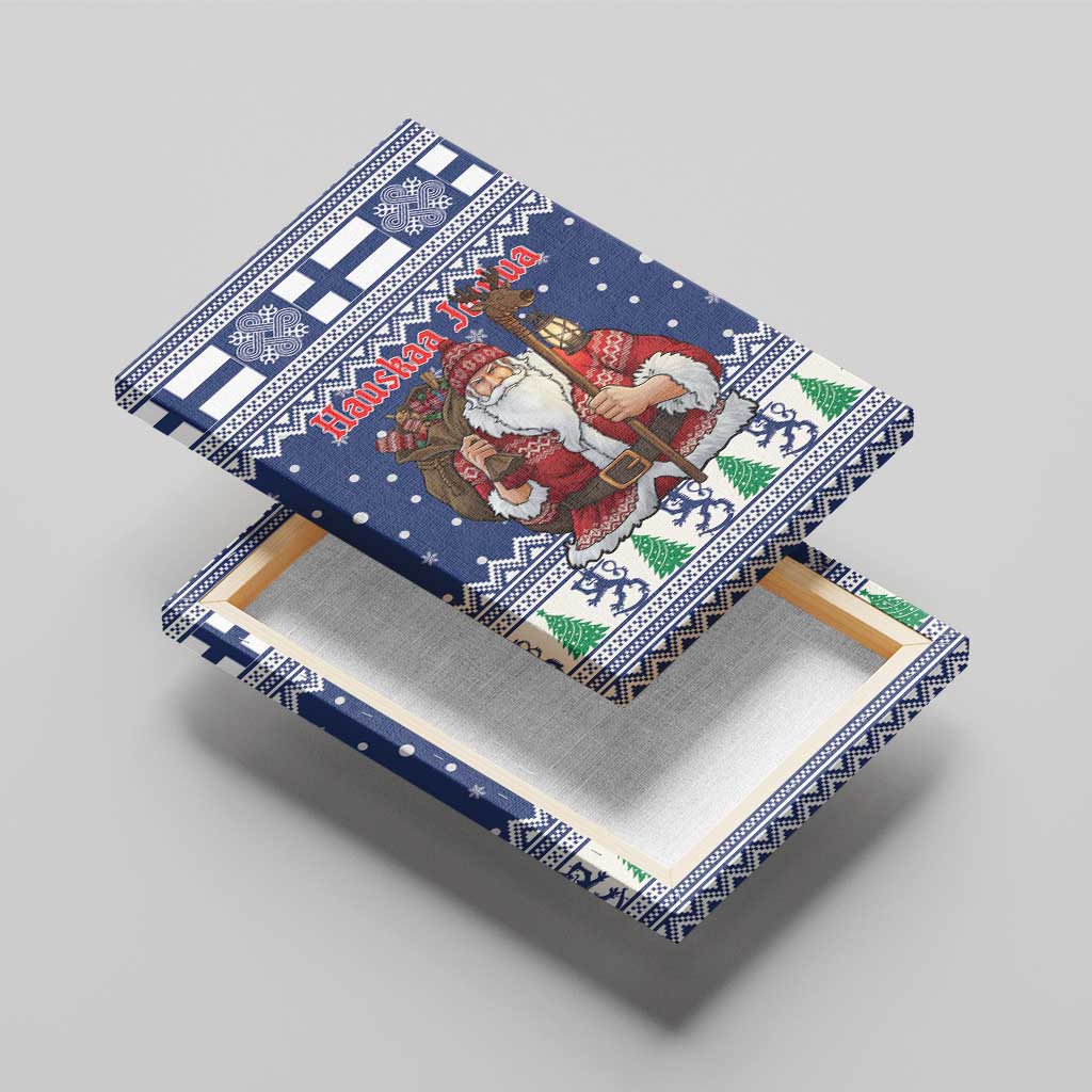 Funny Finland Christmas Canvas Wall Art Hauskaa Joulua Joulupukki - Wonder Print Shop