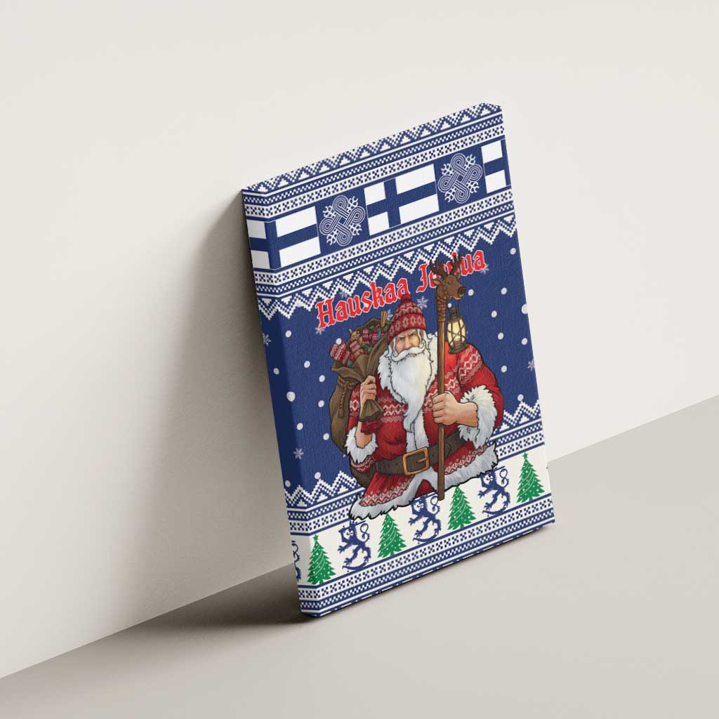 Funny Finland Christmas Canvas Wall Art Hauskaa Joulua Joulupukki - Wonder Print Shop