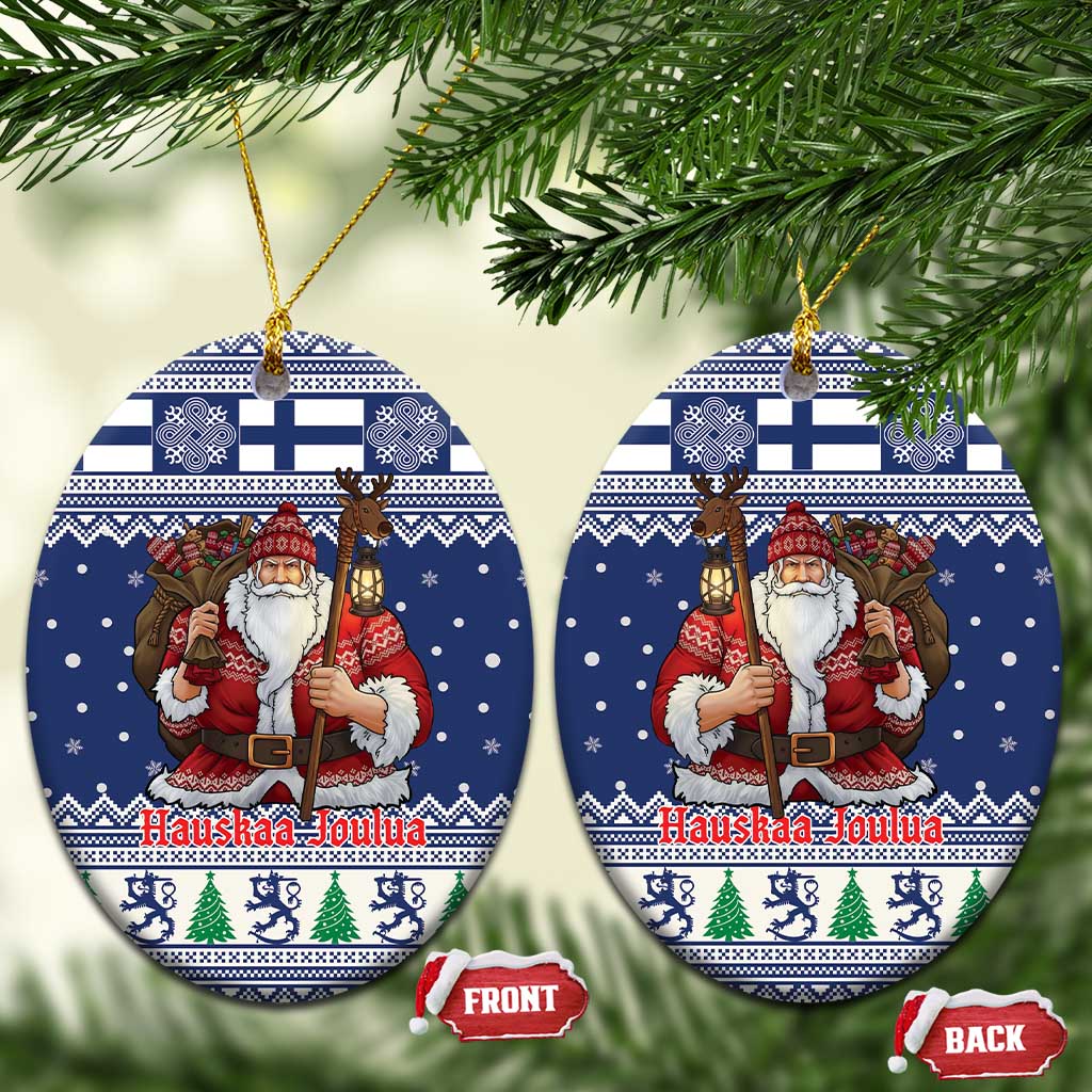 Funny Finland Christmas Ceramic Ornament Hauskaa Joulua Joulupukki - Wonder Print Shop