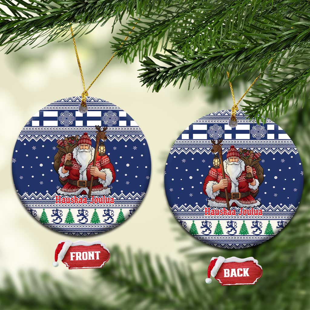 Funny Finland Christmas Ceramic Ornament Hauskaa Joulua Joulupukki - Wonder Print Shop