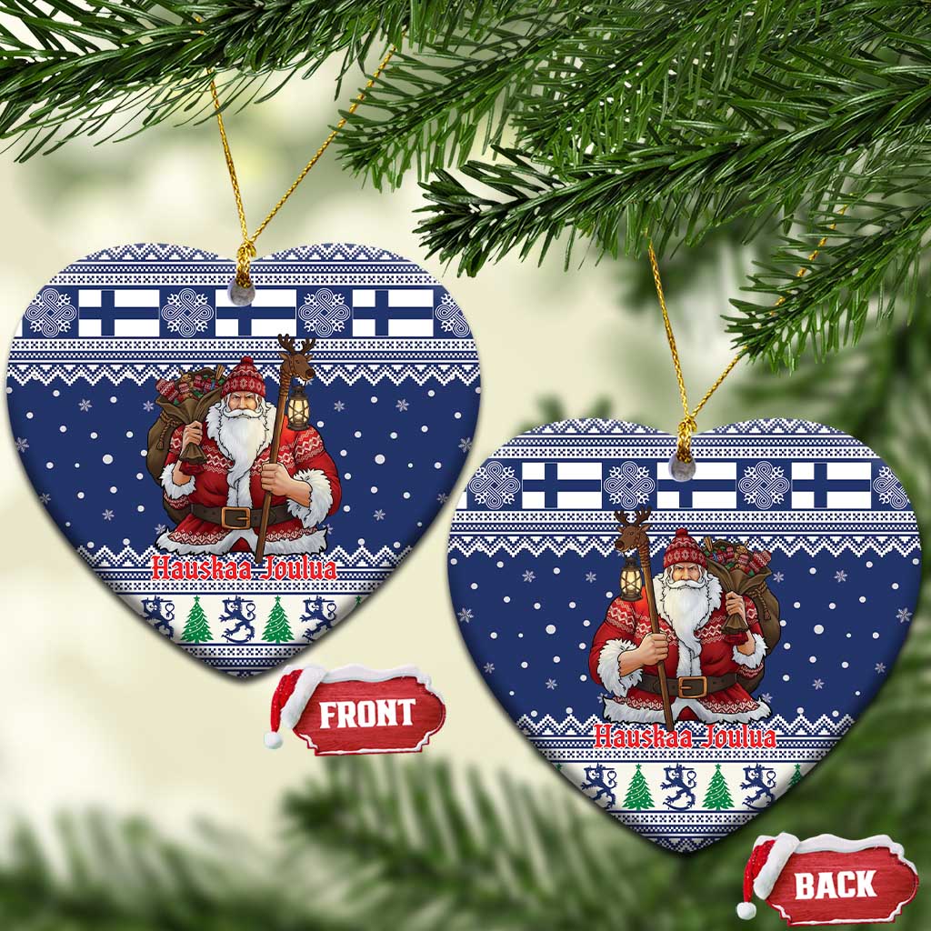 Funny Finland Christmas Ceramic Ornament Hauskaa Joulua Joulupukki - Wonder Print Shop