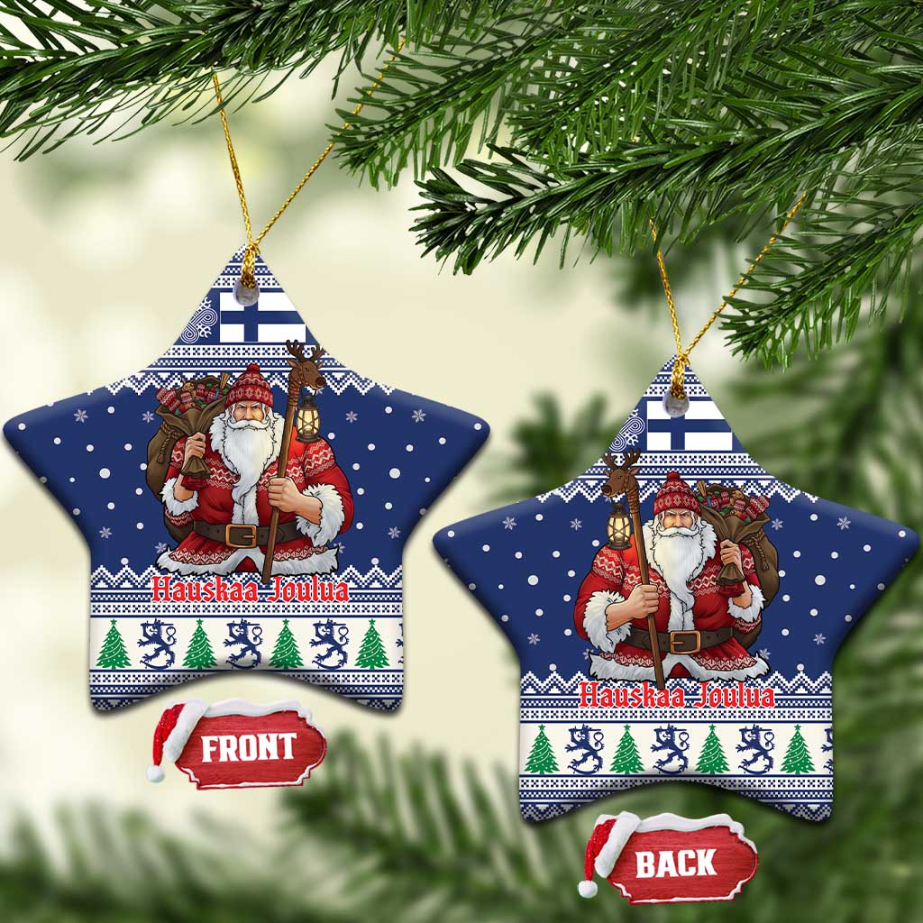 Funny Finland Christmas Ceramic Ornament Hauskaa Joulua Joulupukki - Wonder Print Shop