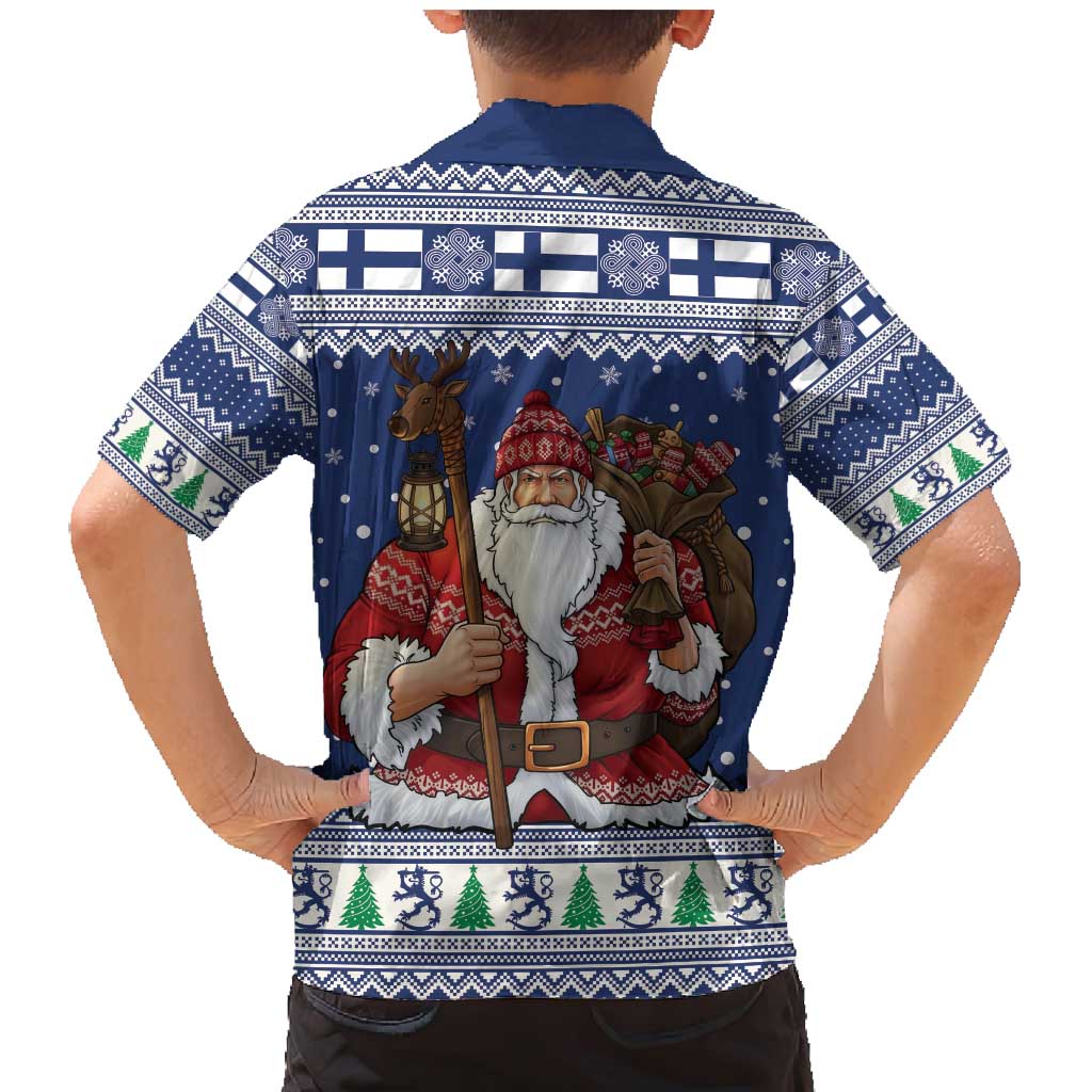 Funny Finland Christmas Family Matching Mermaid Dress and Hawaiian Shirt Hauskaa Joulua Joulupukki - Wonder Print Shop