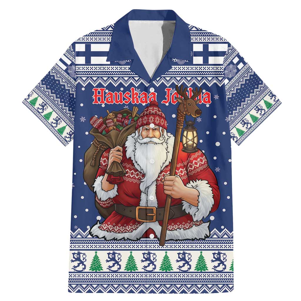 Funny Finland Christmas Family Matching Mermaid Dress and Hawaiian Shirt Hauskaa Joulua Joulupukki - Wonder Print Shop