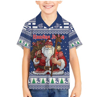 Funny Finland Christmas Family Matching Mermaid Dress and Hawaiian Shirt Hauskaa Joulua Joulupukki - Wonder Print Shop