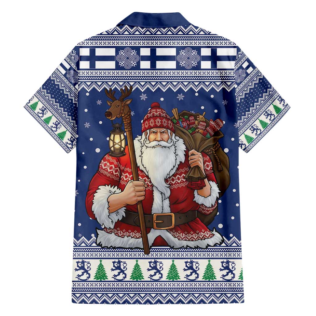 Funny Finland Christmas Family Matching Off Shoulder Maxi Dress and Hawaiian Shirt Hauskaa Joulua Joulupukki - Wonder Print Shop