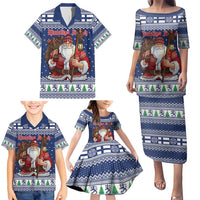 Funny Finland Christmas Family Matching Puletasi and Hawaiian Shirt Hauskaa Joulua Joulupukki - Wonder Print Shop