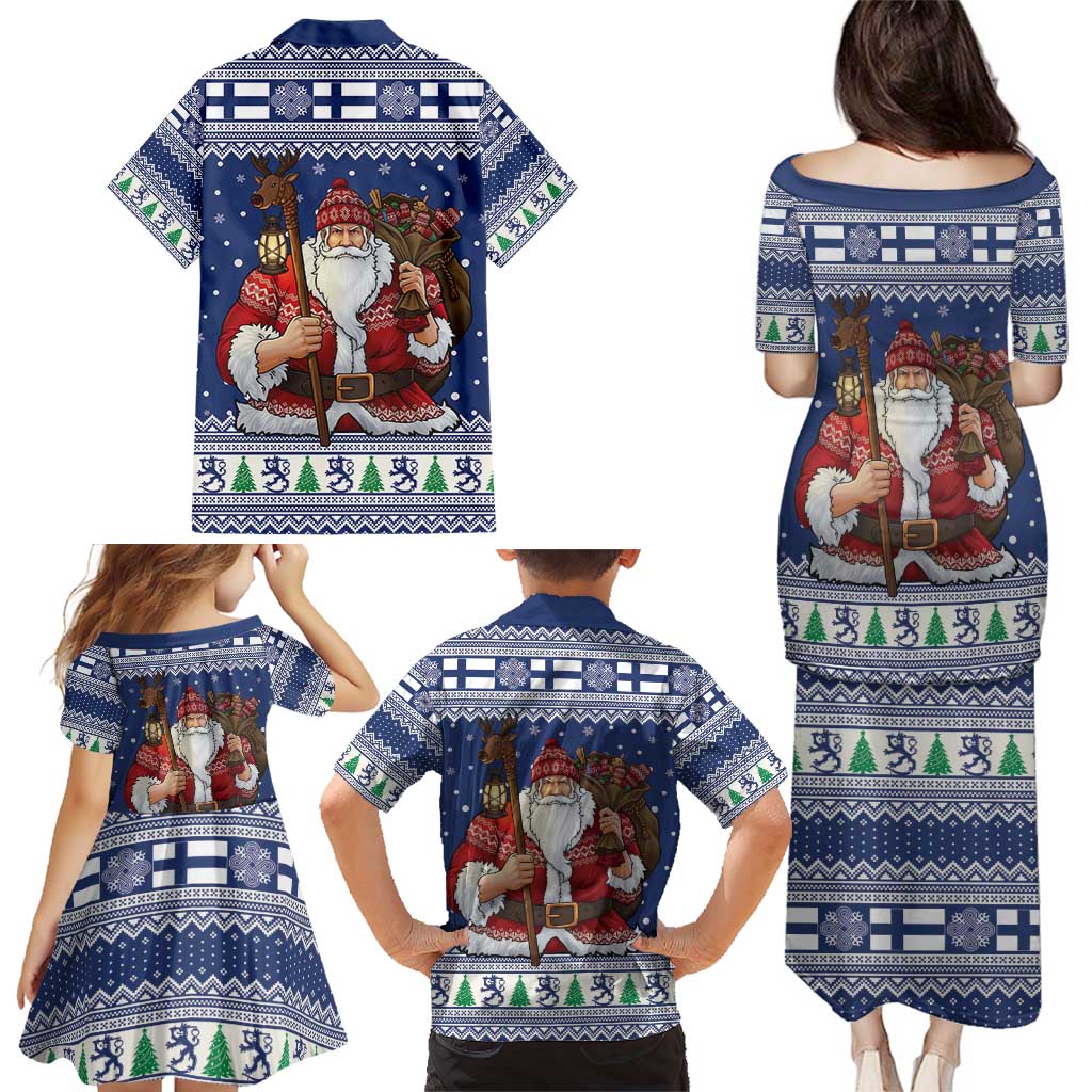 Funny Finland Christmas Family Matching Puletasi and Hawaiian Shirt Hauskaa Joulua Joulupukki - Wonder Print Shop