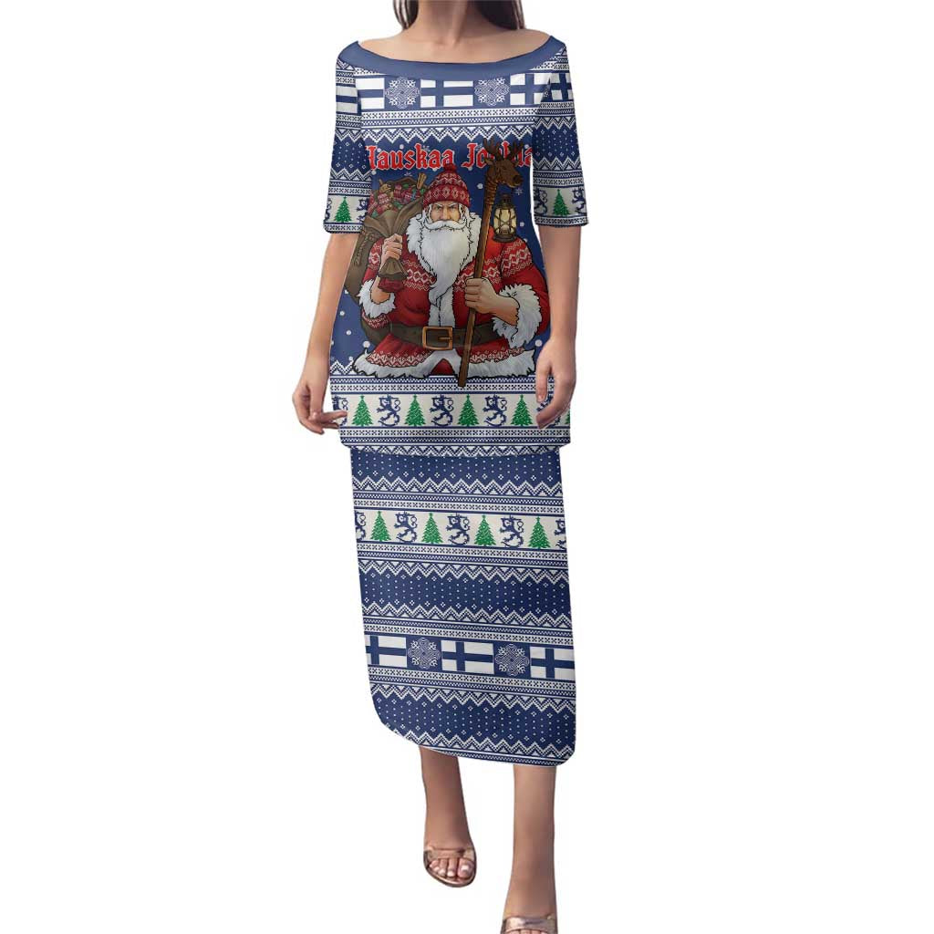 Funny Finland Christmas Family Matching Puletasi and Hawaiian Shirt Hauskaa Joulua Joulupukki - Wonder Print Shop