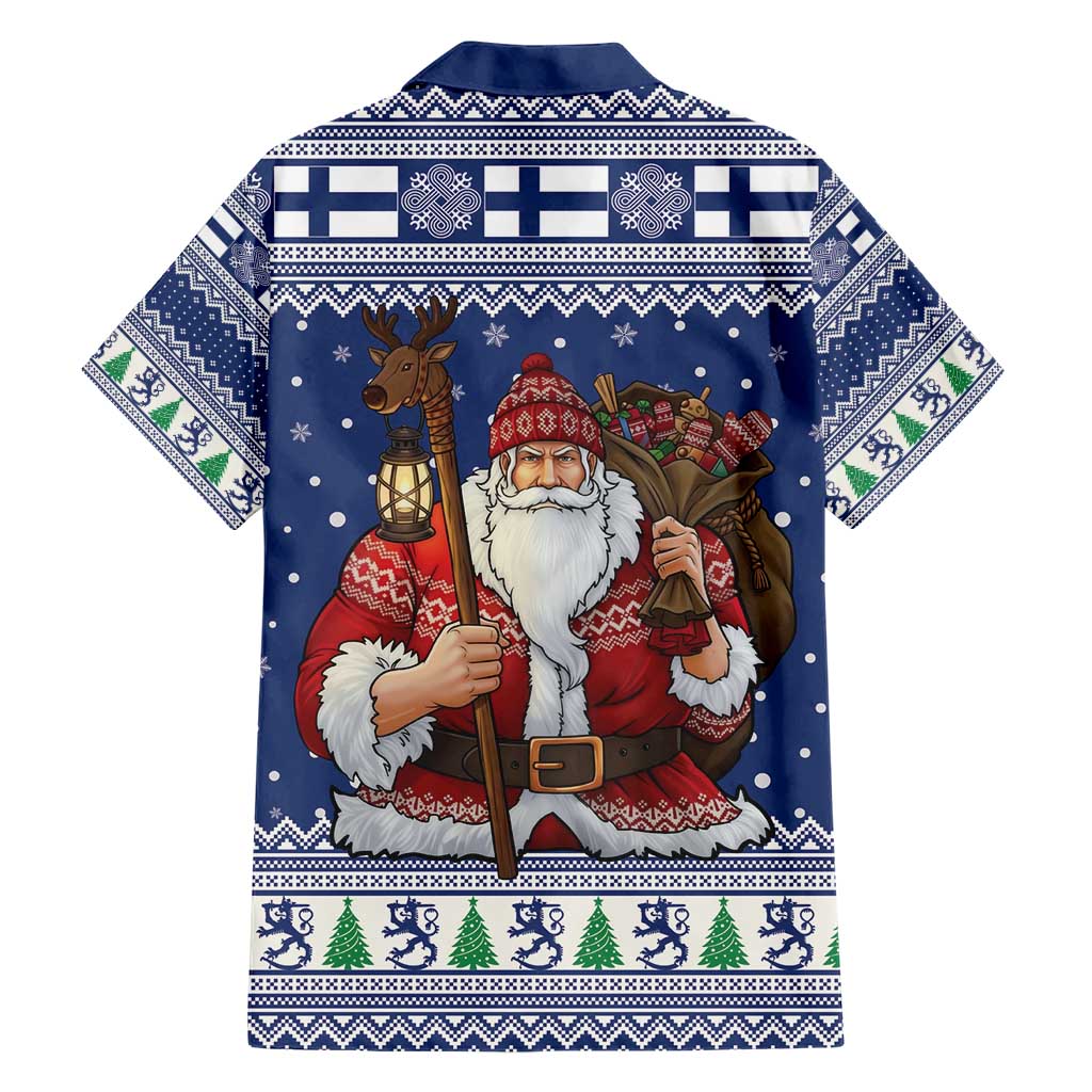 Funny Finland Christmas Family Matching Short Sleeve Bodycon Dress and Hawaiian Shirt Hauskaa Joulua Joulupukki - Wonder Print Shop