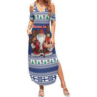 Funny Finland Christmas Family Matching Summer Maxi Dress and Hawaiian Shirt Hauskaa Joulua Joulupukki - Wonder Print Shop