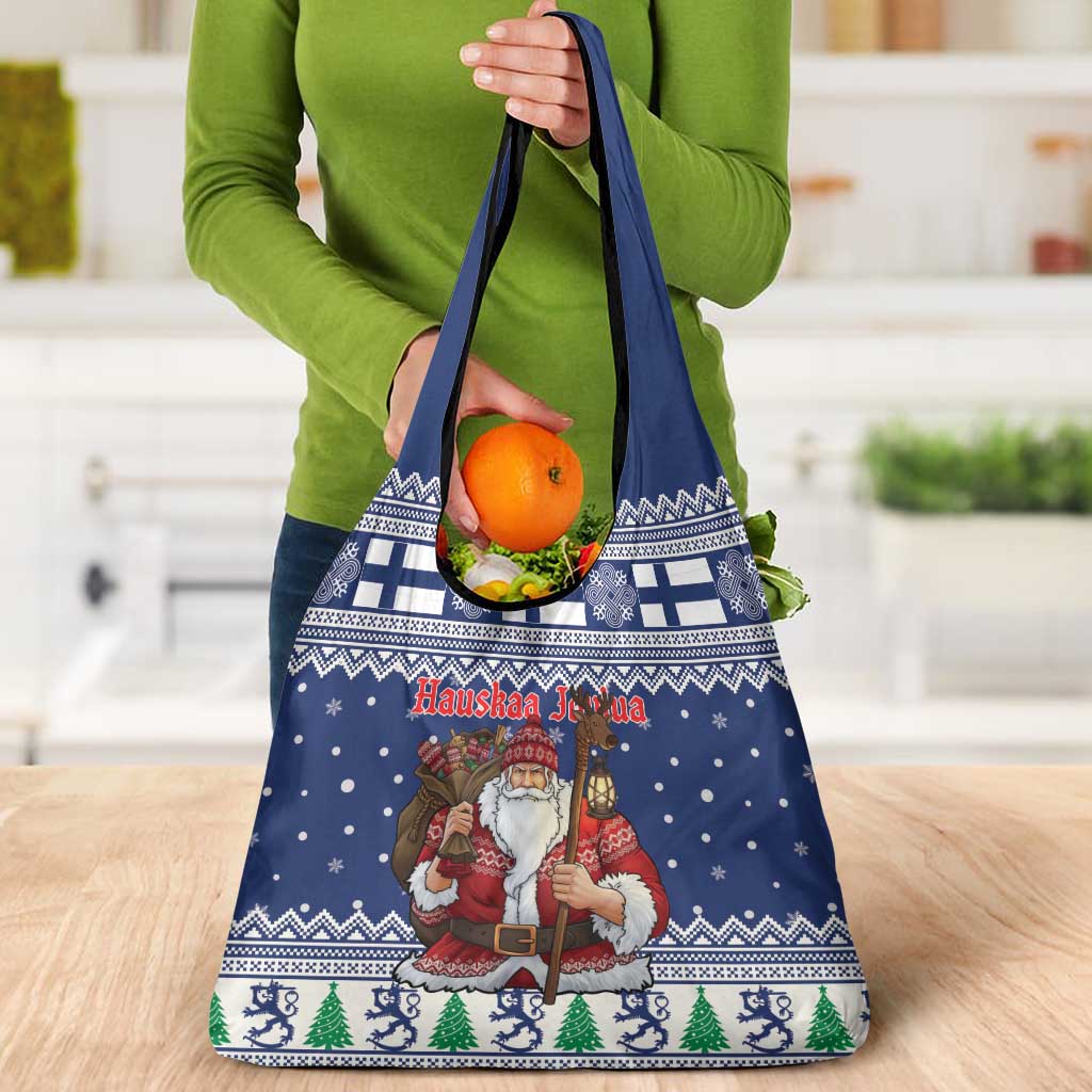 Funny Finland Christmas Grocery Bag Hauskaa Joulua Joulupukki - Wonder Print Shop