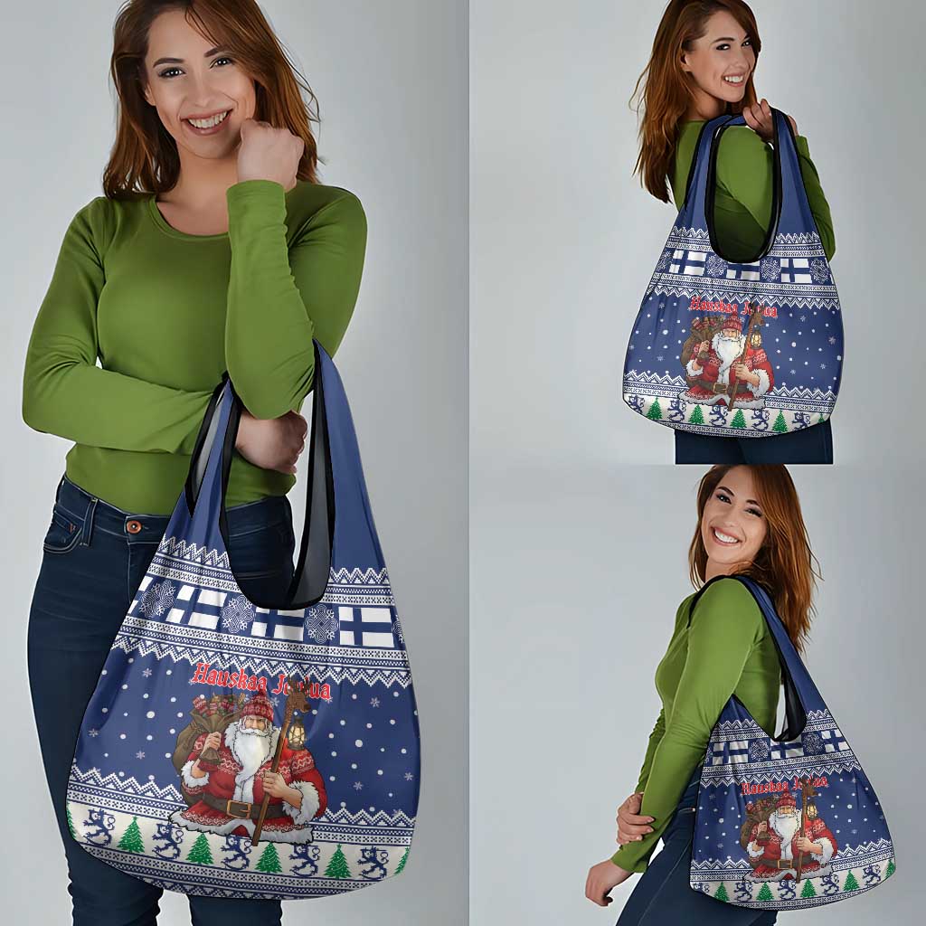 Funny Finland Christmas Grocery Bag Hauskaa Joulua Joulupukki - Wonder Print Shop
