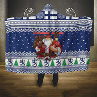 Funny Finland Christmas Hooded Blanket Hauskaa Joulua Joulupukki - Wonder Print Shop