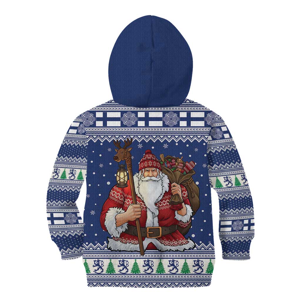 Funny Finland Christmas Kid Hoodie Hauskaa Joulua Joulupukki - Wonder Print Shop
