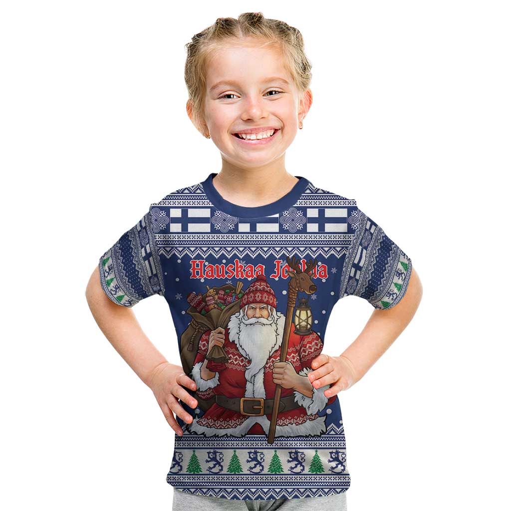Funny Finland Christmas Kid T Shirt Hauskaa Joulua Joulupukki - Wonder Print Shop