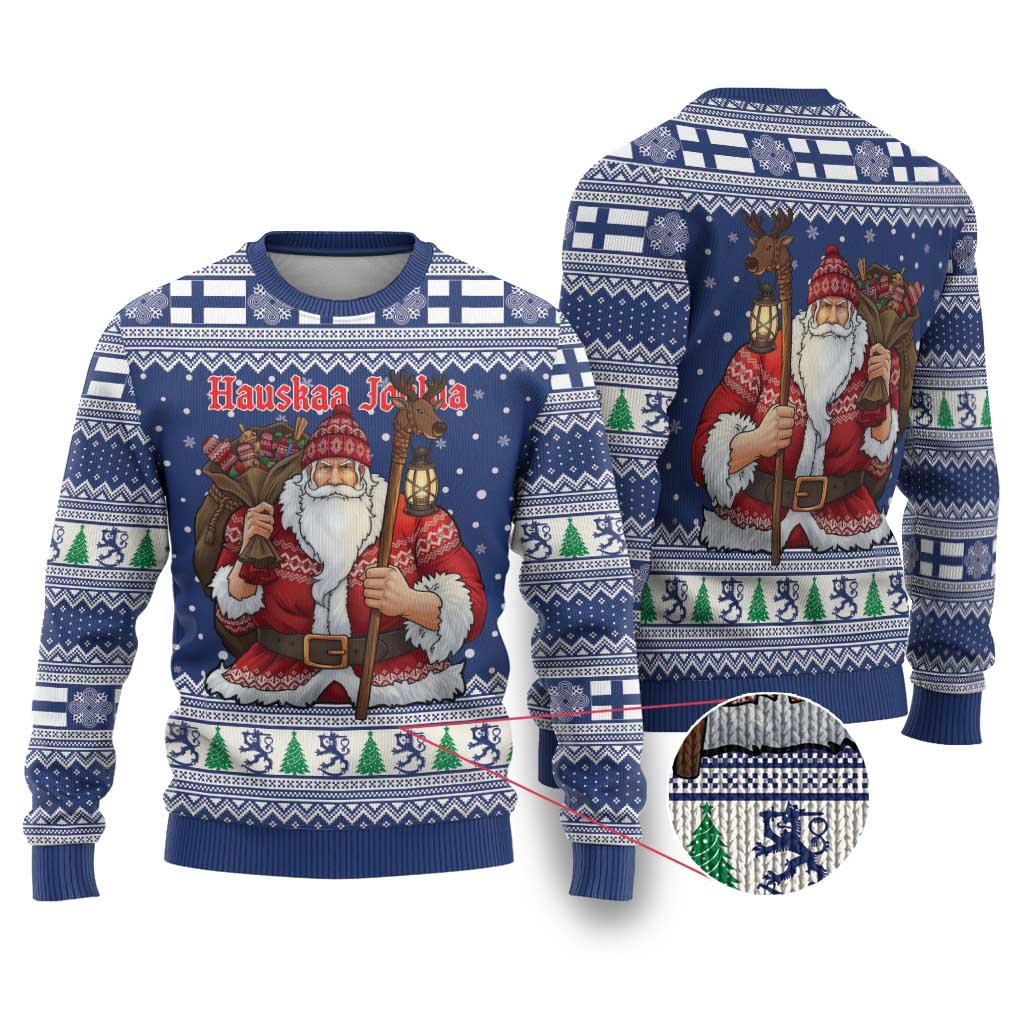 Funny Finland Christmas Ugly Christmas Sweater Hauskaa Joulua Joulupukki - Wonder Print Shop