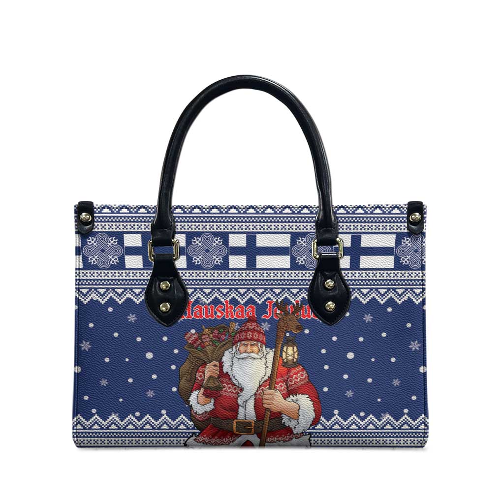 Funny Finland Christmas Leather Bag Hauskaa Joulua Joulupukki - Wonder Print Shop