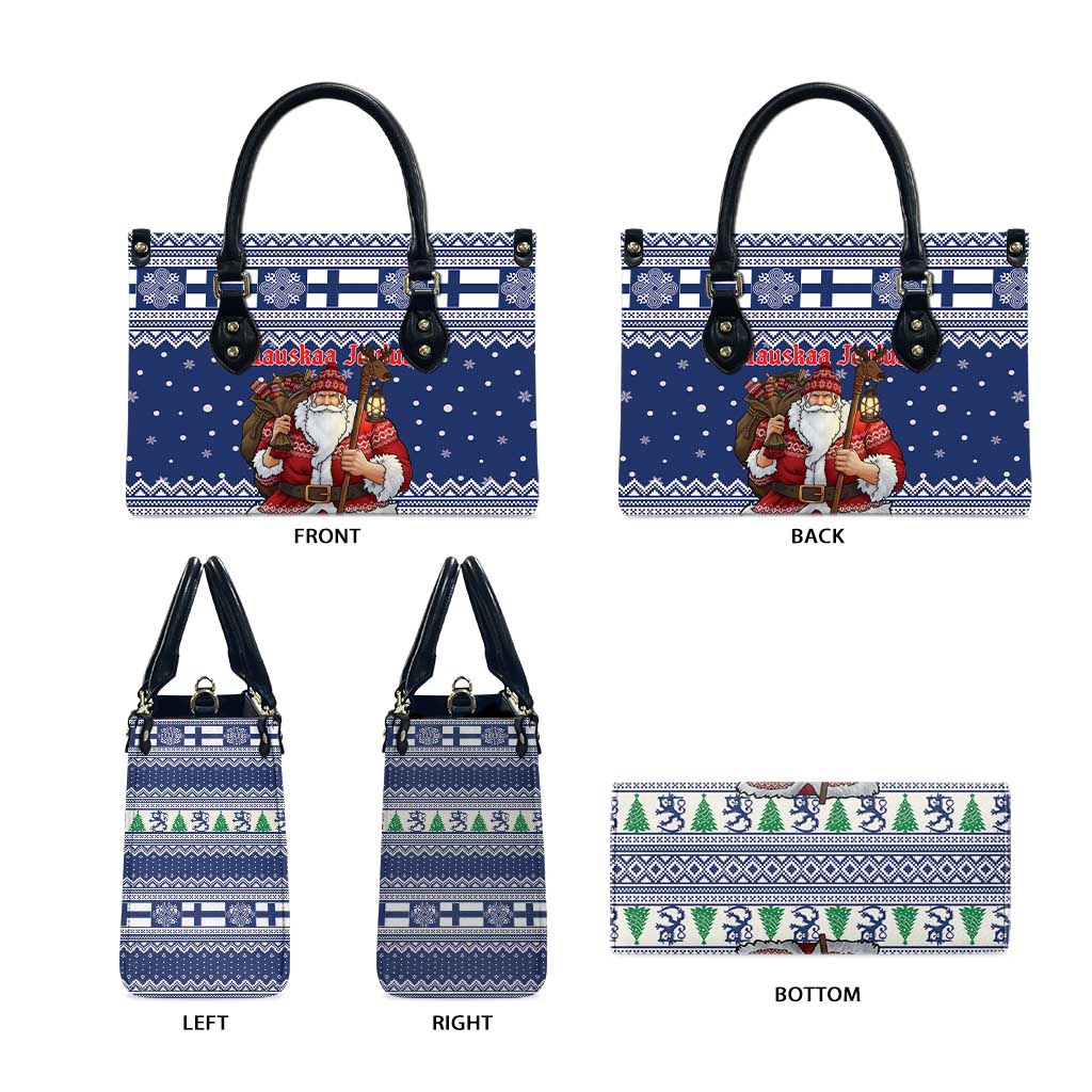 Funny Finland Christmas Leather Bag Hauskaa Joulua Joulupukki - Wonder Print Shop